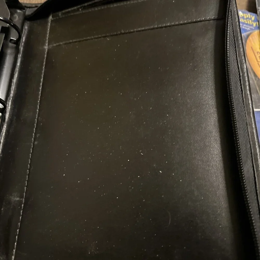 Leather Day Runner Classic Edition Planner 3-Ring Binder Black W/paper Vintage
